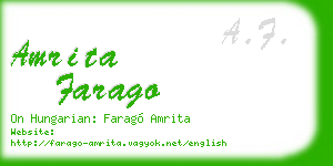 amrita farago business card
